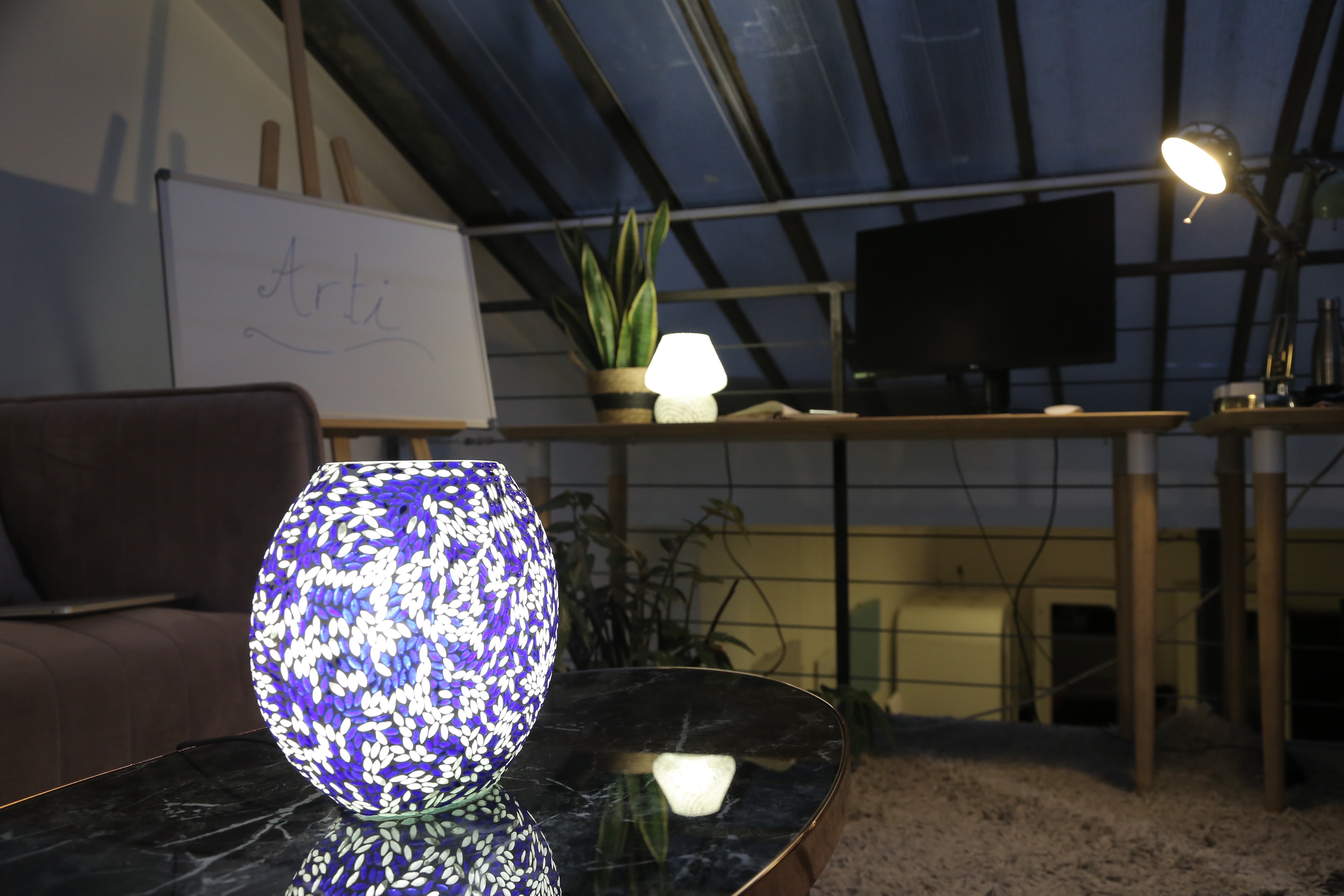 Lampe Bleue allumée